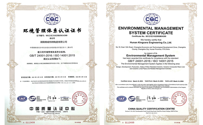 ISO14001環境管理體系認證證書